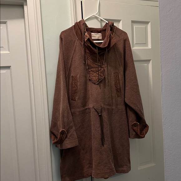 We The Free by Free People New Sadie Surplus Tunic Fleece Jacket Brown S Fits XL - Picture 4 of 16